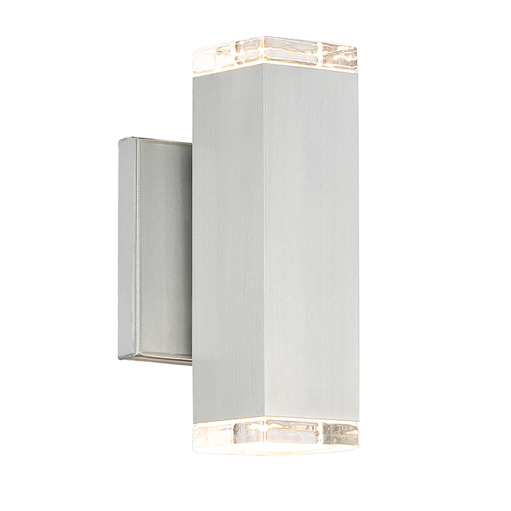 Block Outdoor Wall Sconce 3000K in Brushed Aluminum by WAC Lighting