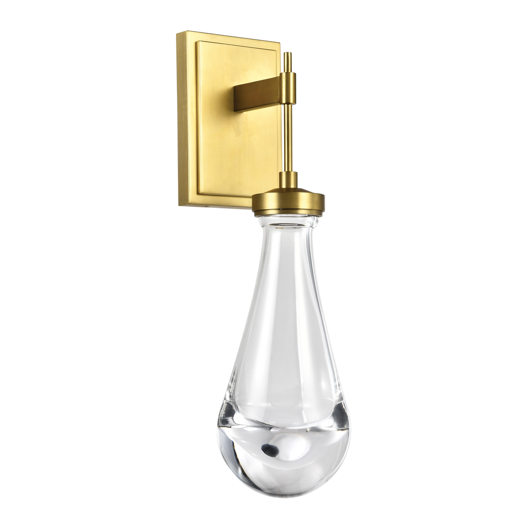 Vaso Water Drop Wall Sconce in Aged Brass by Zeev
