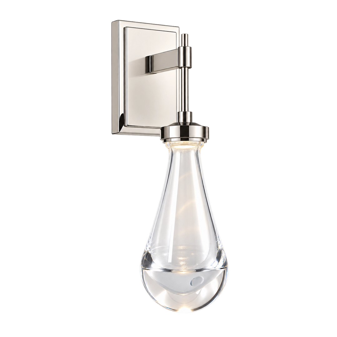 Vaso Water Drop Wall Sconce in Polished Nickel by Zeev