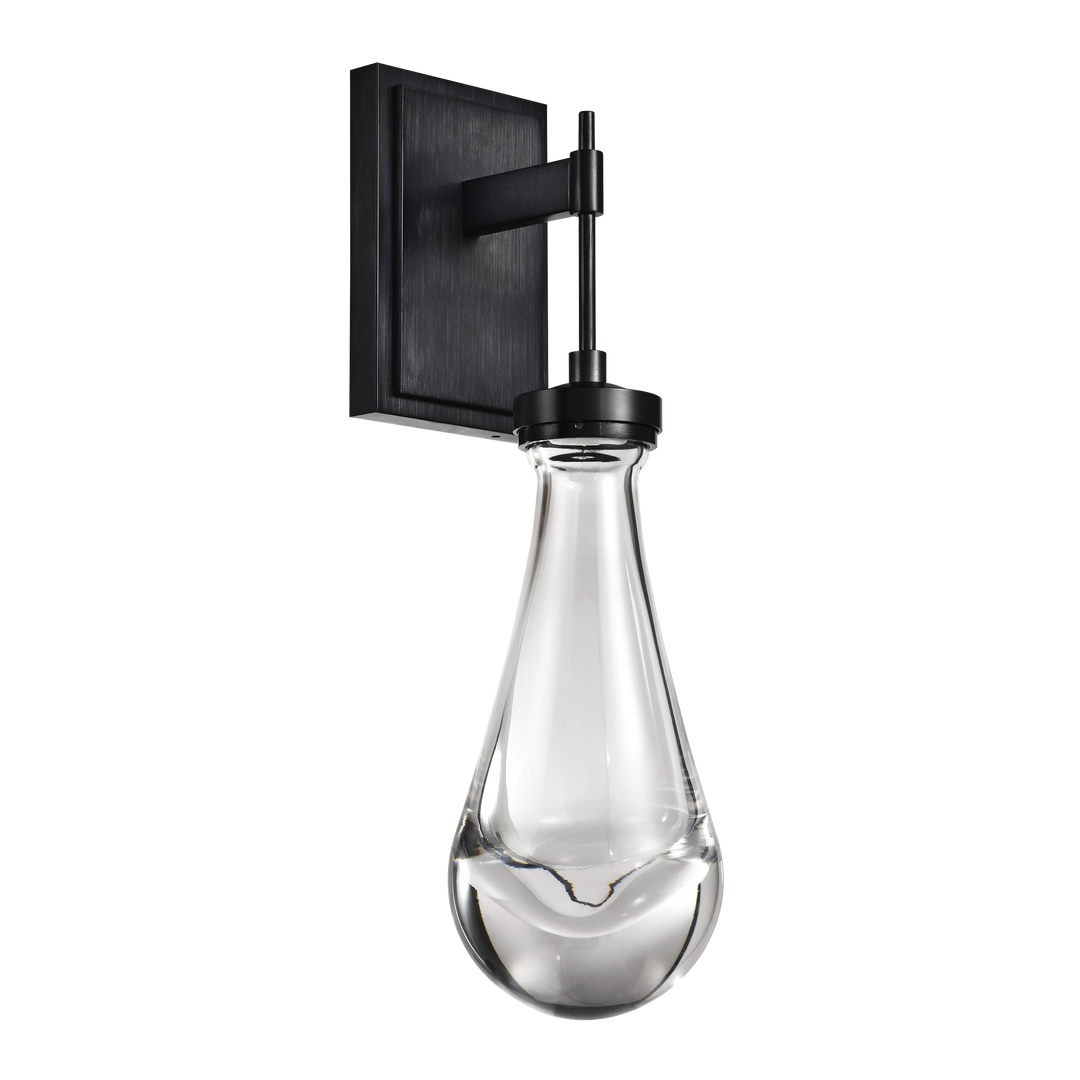 Vaso Water Drop Wall Sconce in Satin Brushed Black by Zeev