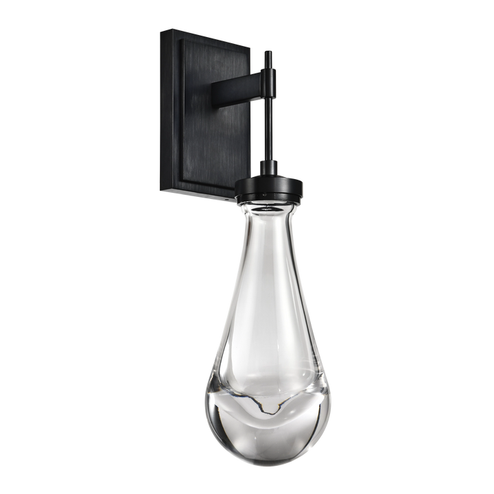 Vaso Water Drop Wall Sconce in Satin Brushed Black by Zeev