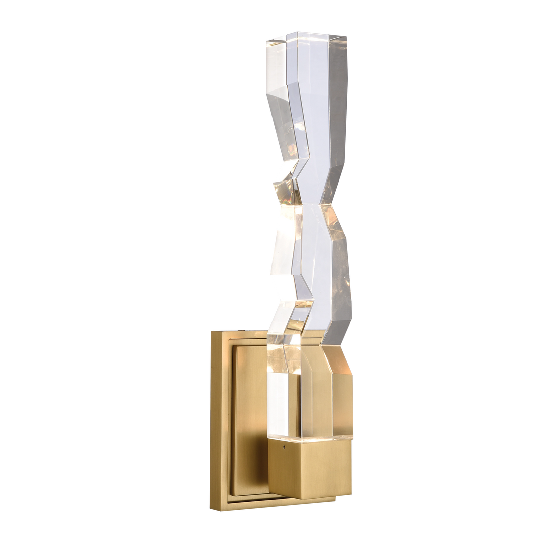 Mamadim Crystal Wall Sconce in Aged Brass by Zeev
