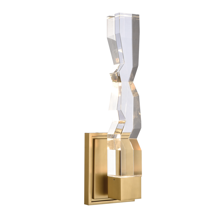Mamadim Crystal Wall Sconce in Aged Brass by Zeev