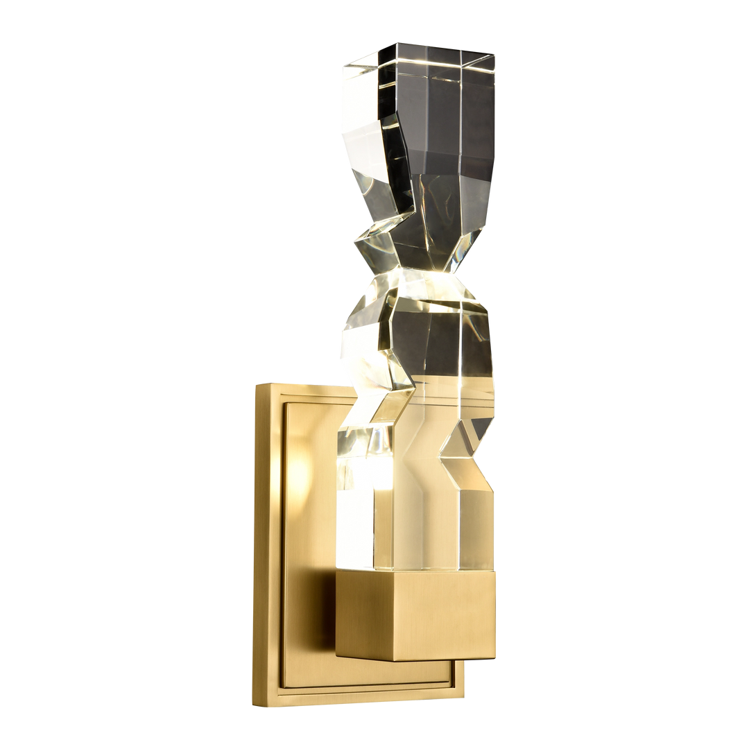 Mamadim Crystal Wall Sconce in Aged Brass by Zeev