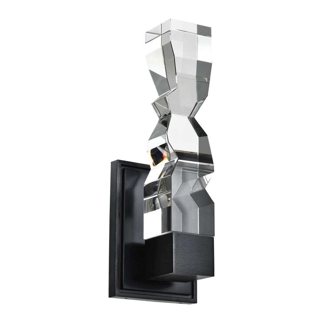 Mamadim Crystal Wall Sconce in Satin Brushed Black by Zeev