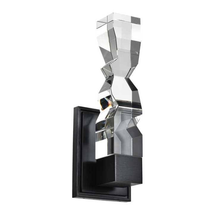 Mamadim Crystal Wall Sconce in Satin Brushed Black by Zeev