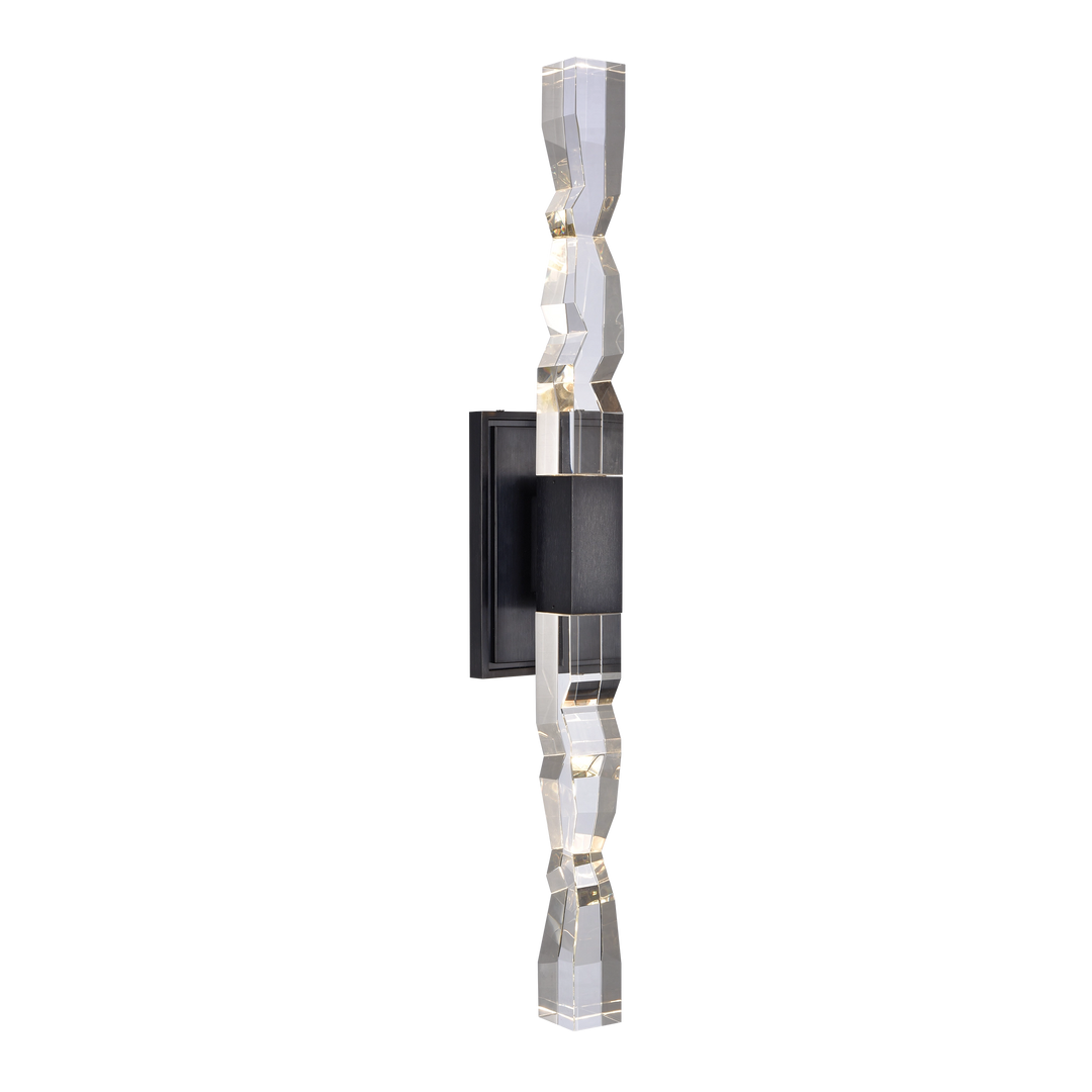 Mamadim Crystal Wall Sconce in Satin Brushed Black by Zeev