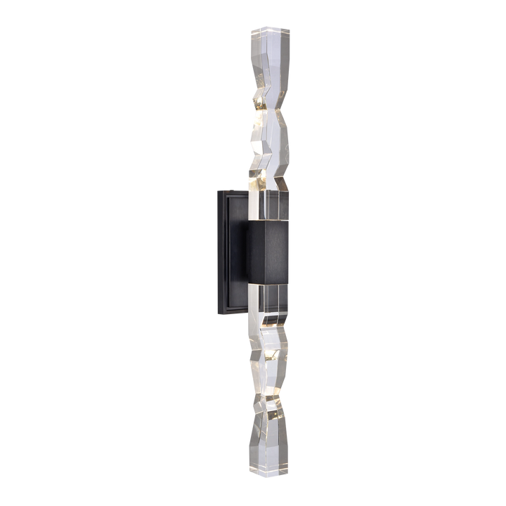 Mamadim Crystal Wall Sconce in Satin Brushed Black by Zeev