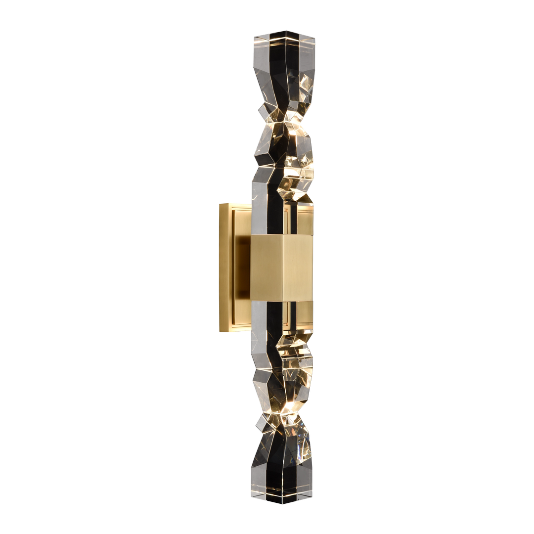Mamadim Crystal Wall Sconce in Aged Brass by Zeev