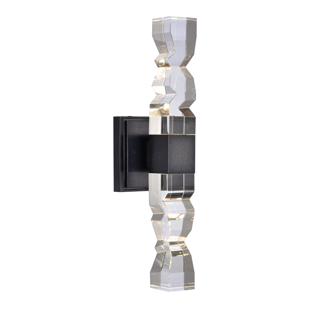 Mamadim Crystal Wall Sconce in Satin Brushed Black by Zeev