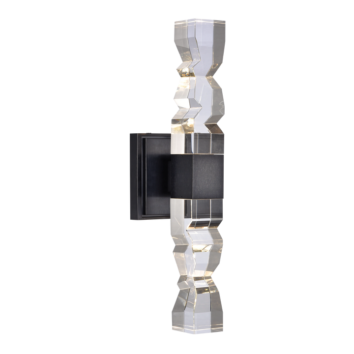 Mamadim Crystal Wall Sconce in Satin Brushed Black by Zeev