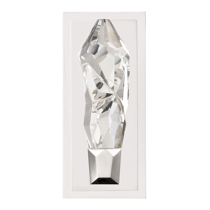 Angelus Vertical Crystal Wall Sconce in Matte White by Zeev