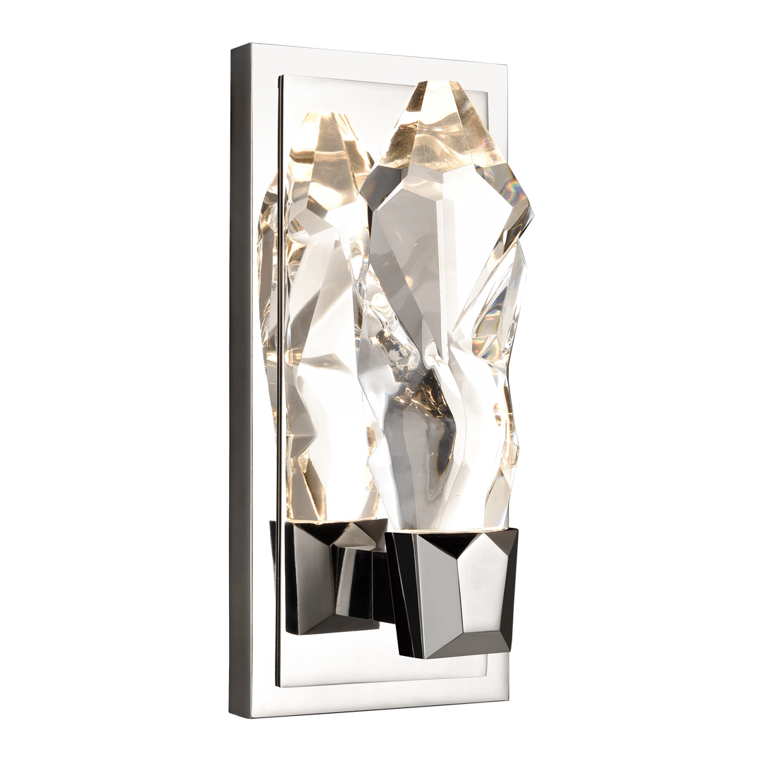 Angelus Vertical Crystal Wall Sconce in Polished Nickel by Zeev
