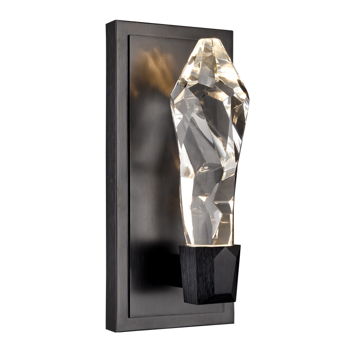 Angelus Vertical Crystal Wall Sconce in Satin Brushed Black by Zeev