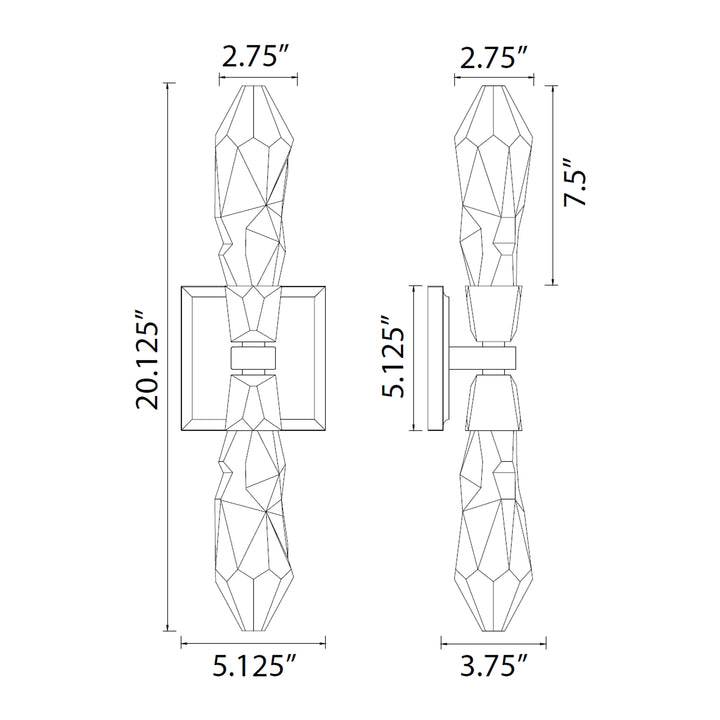Angelus Vertical Crystal Wall Sconce by Zeev - view 37