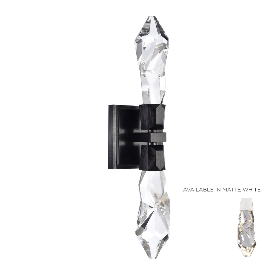 Angelus Vertical Crystal Wall Sconce in Matte White by Zeev
