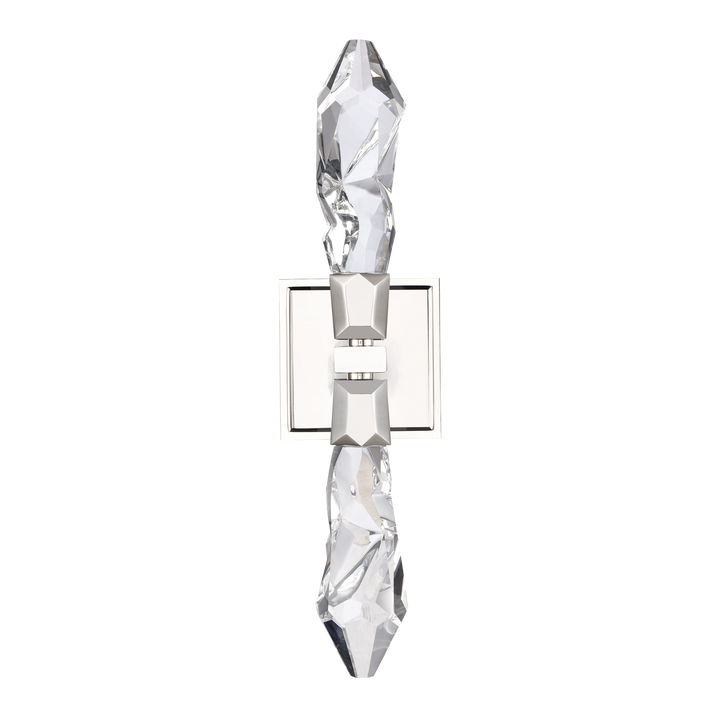 Angelus Vertical Crystal Wall Sconce in Polished Nickel by Zeev