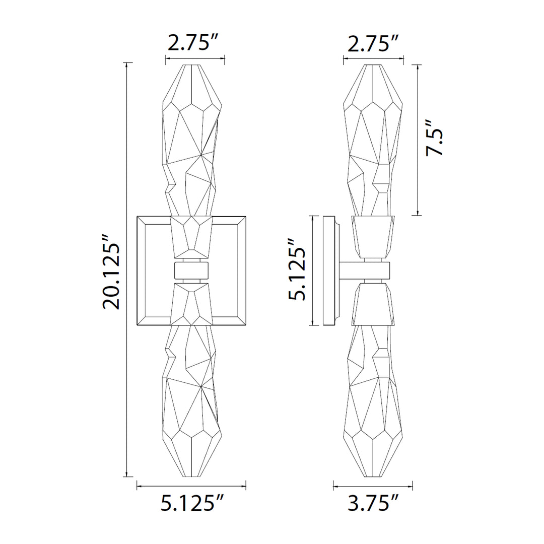Angelus Vertical Crystal Wall Sconce by Zeev - view 44