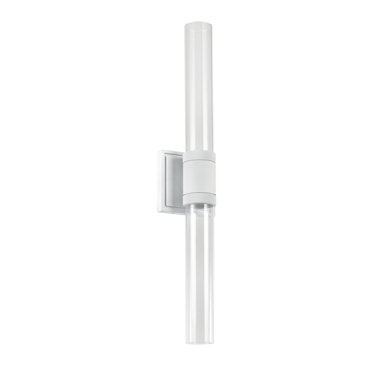 Zigrina Diamond Knurled LED Duo Glass Wall Sconce in Matte White by Zeev