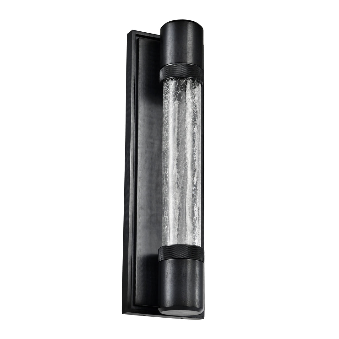 Zigrina Diamond Knurled LED Glass Wall Sconce in Satin Brushed Black by Zeev