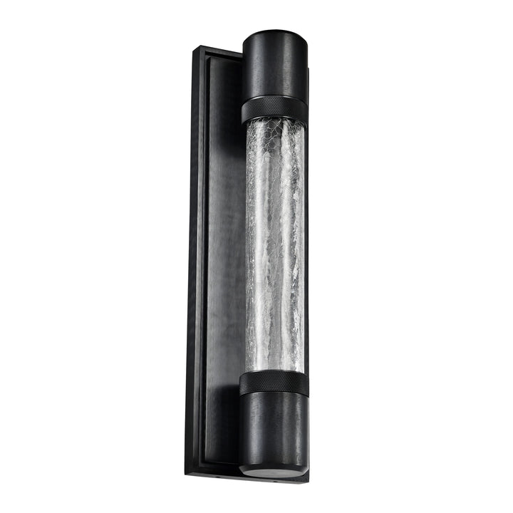 Zigrina Diamond Knurled LED Glass Wall Sconce in Satin Brushed Black by Zeev