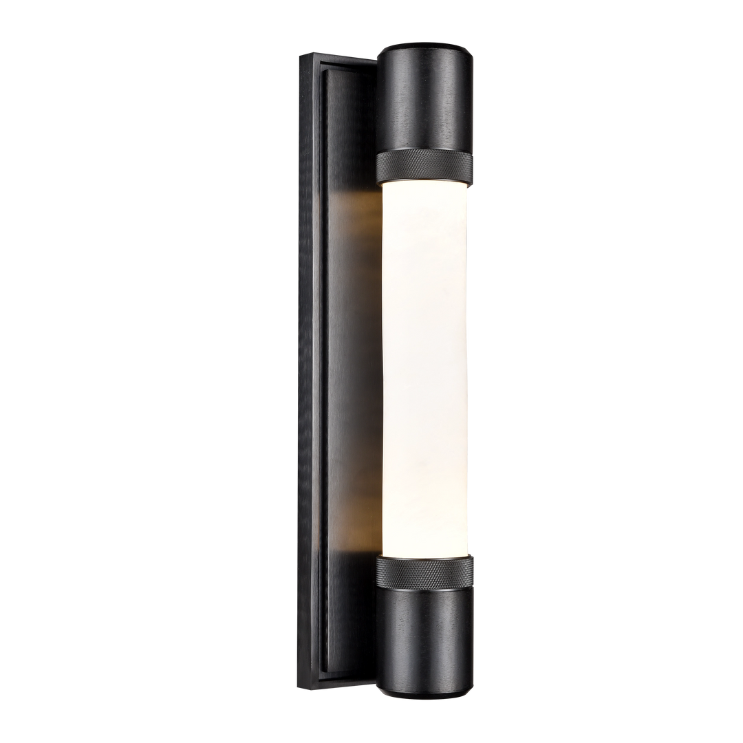 Zigrina Diamond Knurled LED Glass Wall Sconce in Satin Brushed Black by Zeev