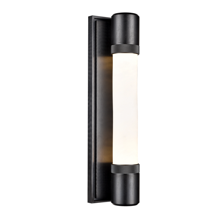 Zigrina Diamond Knurled LED Glass Wall Sconce in Satin Brushed Black by Zeev