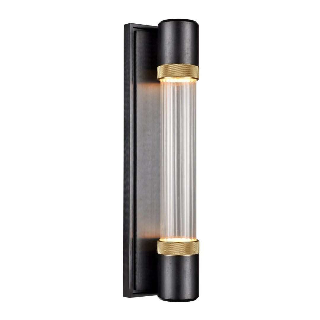 Zigrina Diamond Knurled LED Glass Wall Sconce in Satin Brushed Black by Zeev