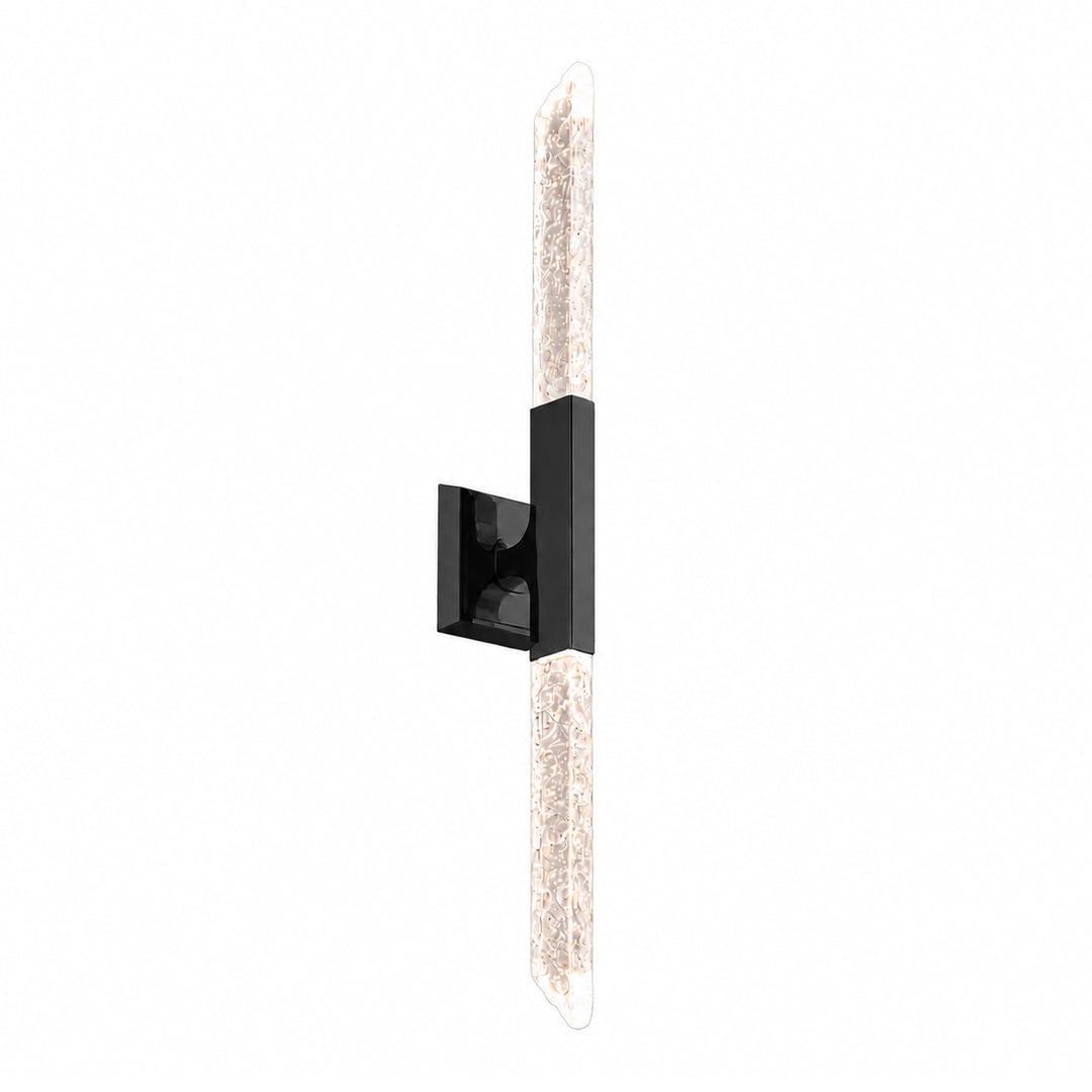 Valenza Water Glass Duo Wall Sconce in Satin Brushed Black by Zeev
