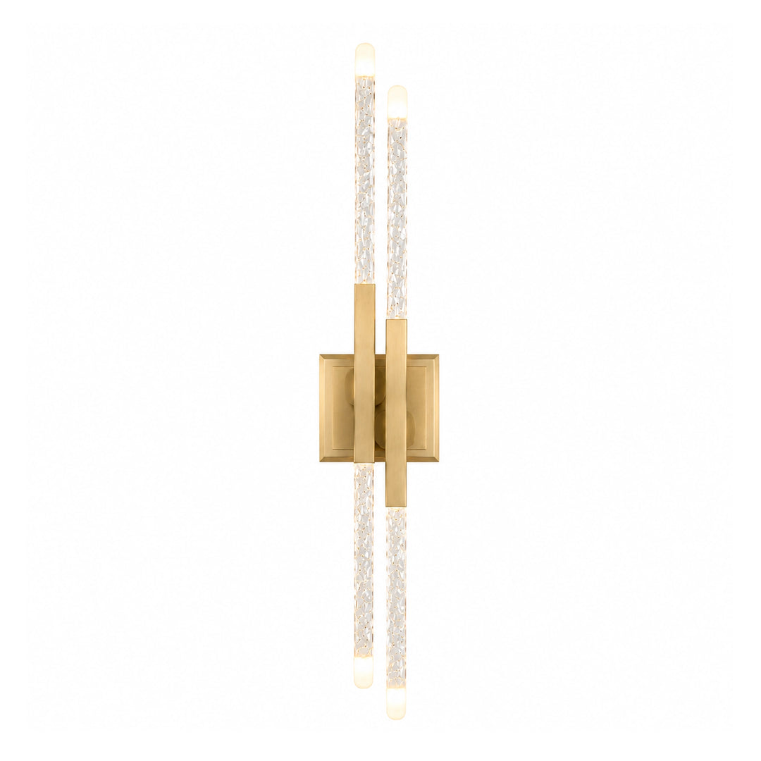Valenza Left Side Water Glass Duo Wall Sconce in Aged Brass by Zeev