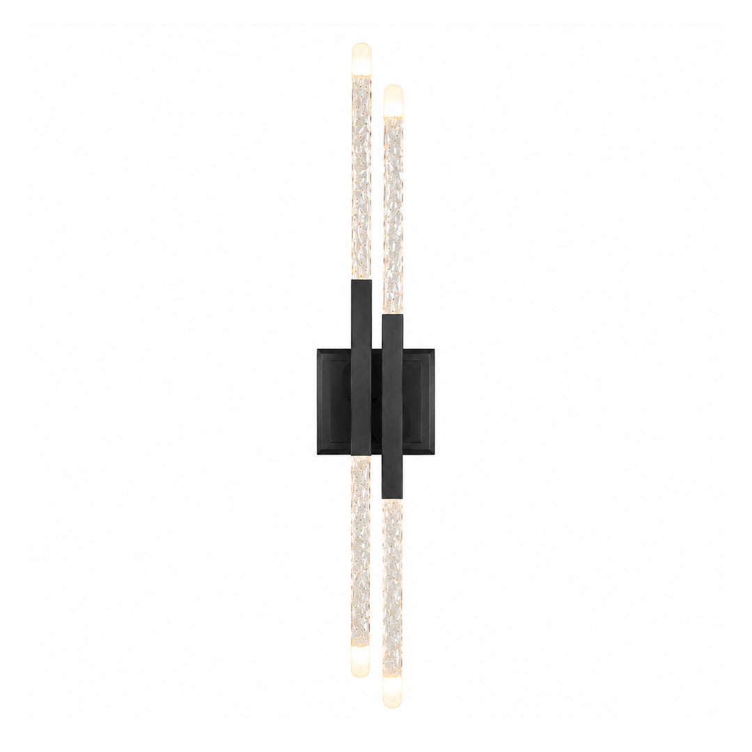 Valenza Left Side Water Glass Duo Wall Sconce in Satin Brushed Black by Zeev