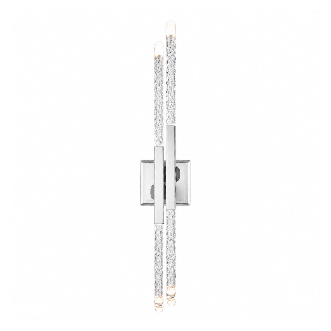 Valenza Left Side Water Glass Duo Wall Sconce in Polished Nickel by Zeev