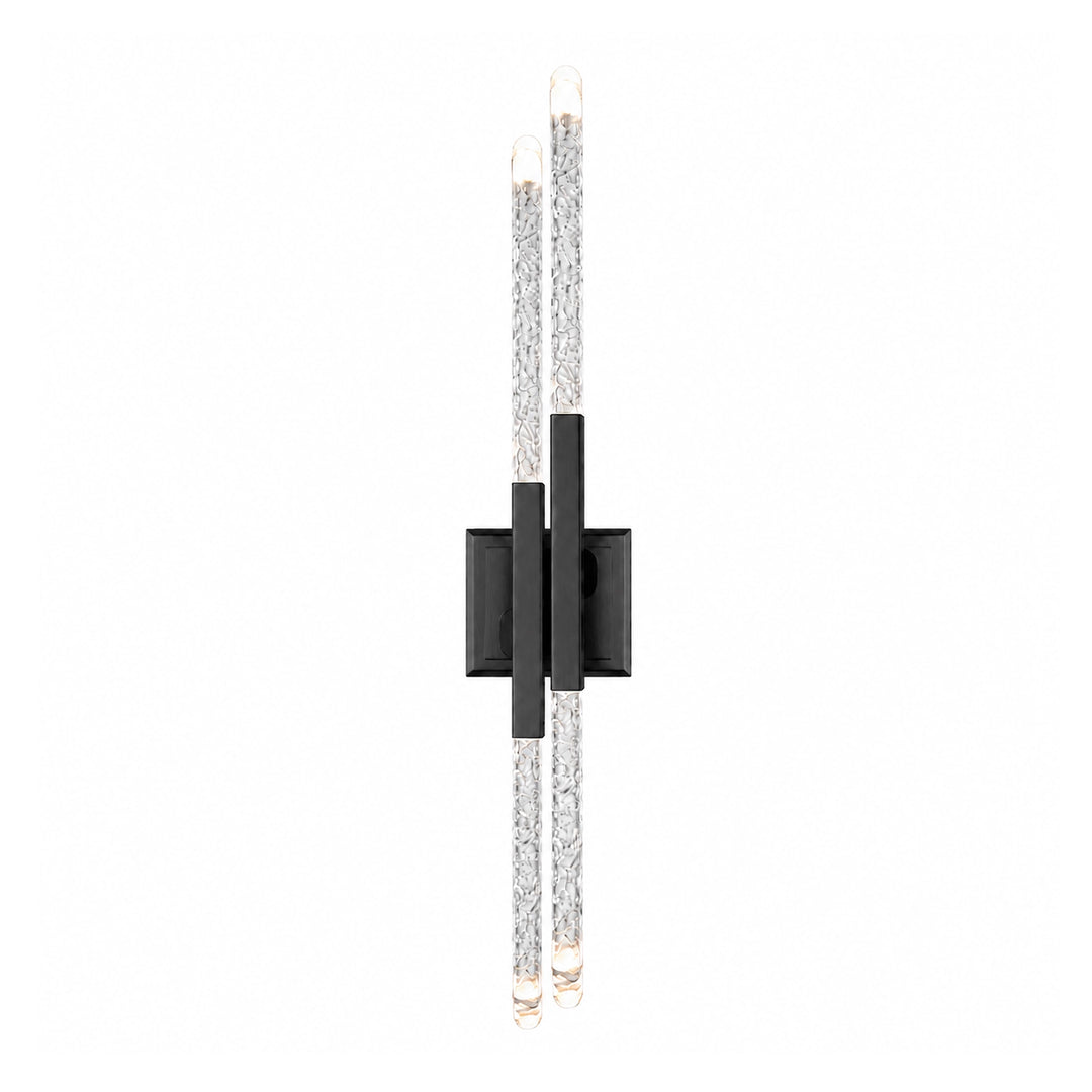 Valenza Left Side Water Glass Duo Wall Sconce in Satin Brushed Black by Zeev