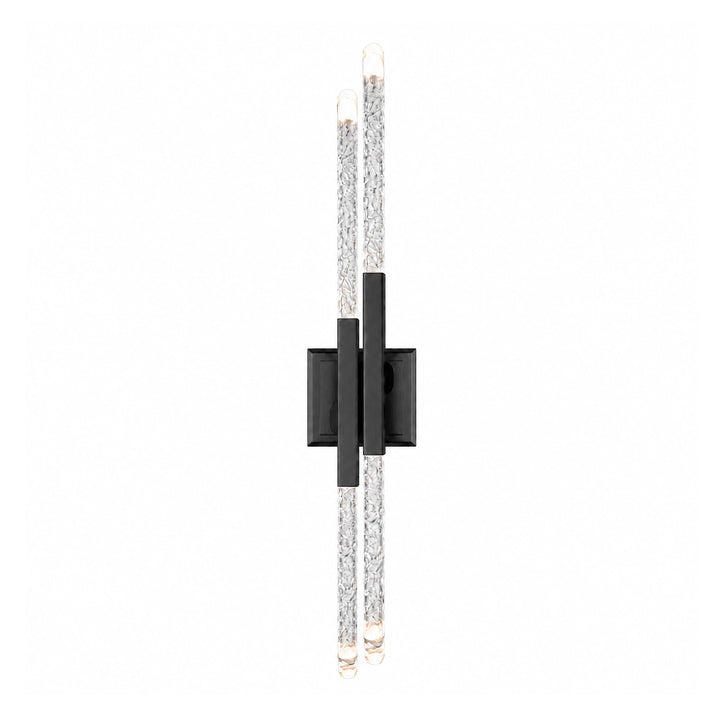 Valenza Left Side Water Glass Duo Wall Sconce in Satin Brushed Black by Zeev