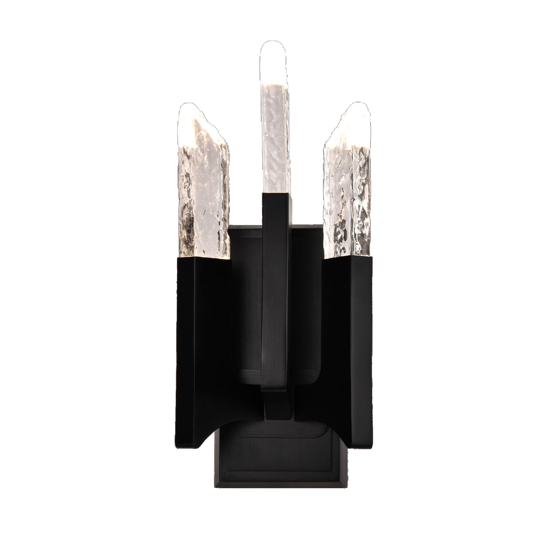Valenza Water Glass Wall Sconce in Satin Brushed Black by Zeev