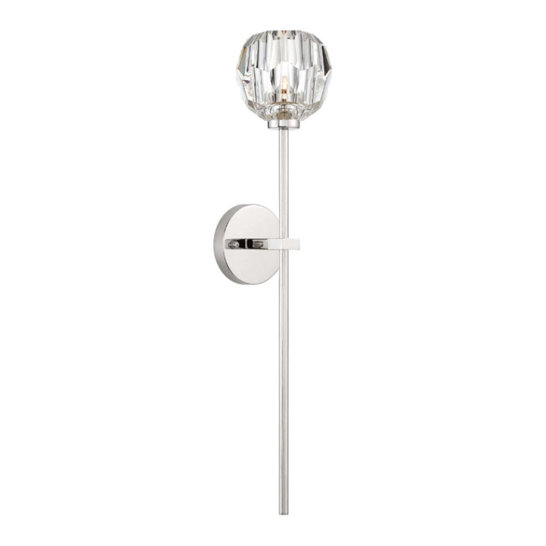 Parisian Crystal Wall Sconce in Polished Nickel by Zeev