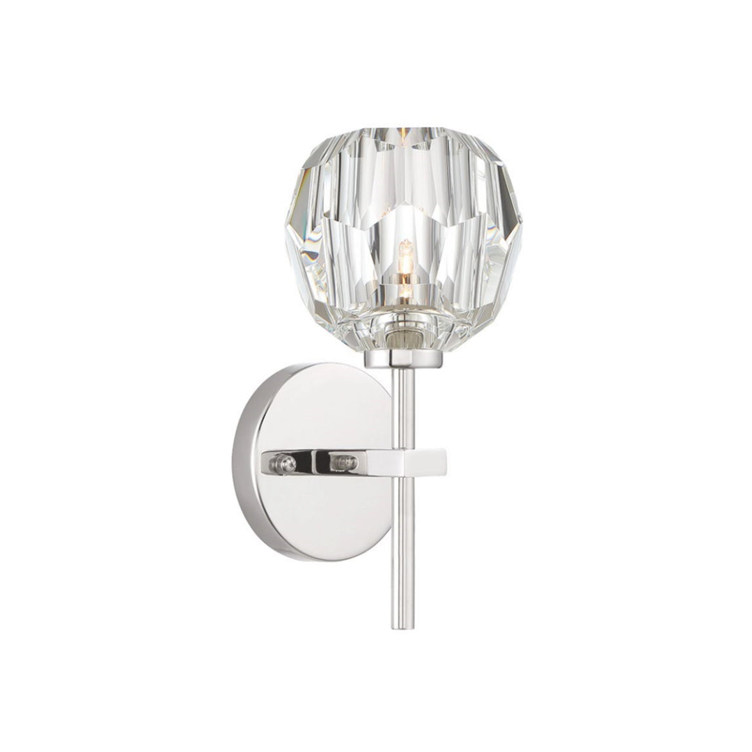 Parisian Crystal Wall Sconce in Polished Nickel by Zeev
