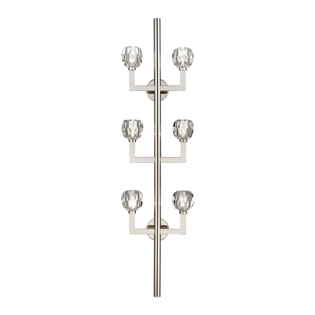 Parisian Crystal Wall Sconce in Polished Nickel by Zeev