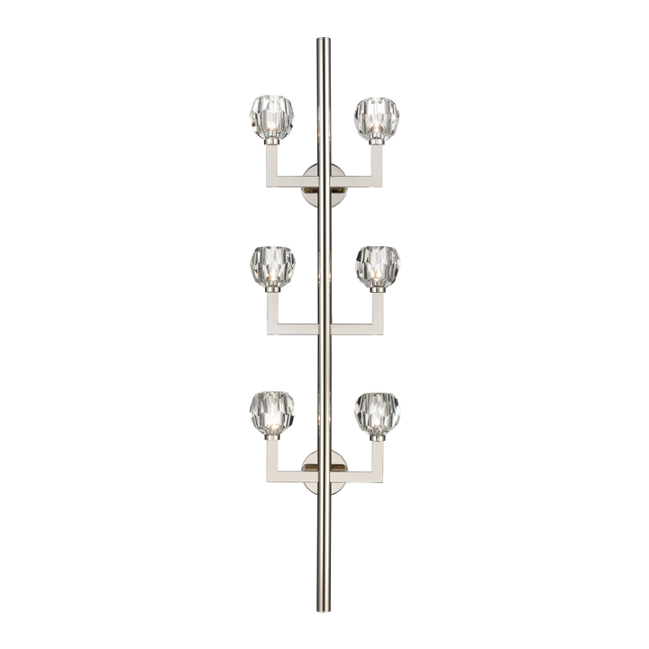 Parisian Crystal Wall Sconce in Polished Nickel by Zeev