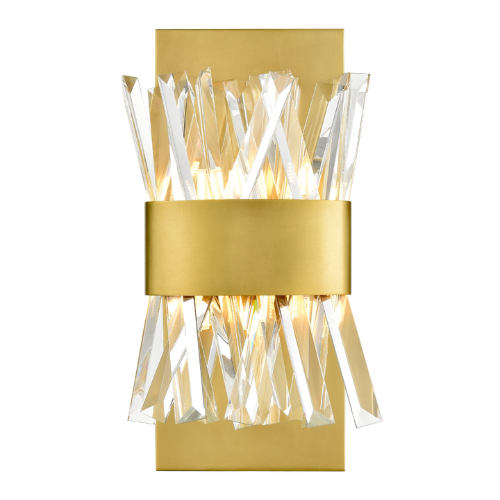 Avalanche Crystal Wall Sconce in Aged Brass by Zeev