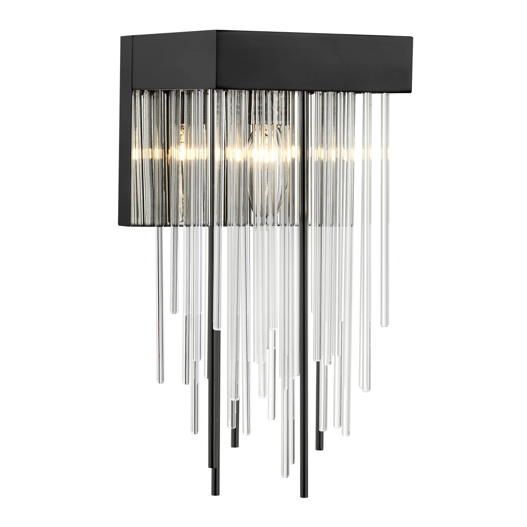 Waterfall Vertical Wall Sconce in Satin Brushed Black by Zeev