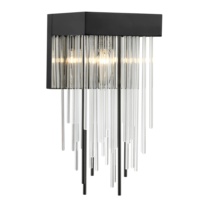 Waterfall Vertical Wall Sconce in Satin Brushed Black by Zeev