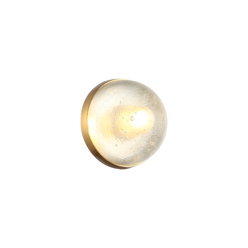 Steel Frame with Bubble Glass Shade Wall Sconce