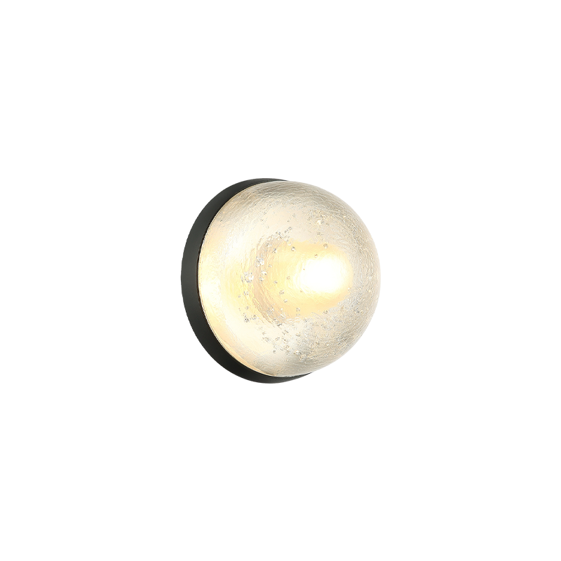 Steel Frame with Bubble Glass Shade Wall Sconce