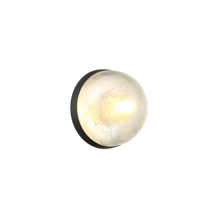 Steel Frame with Bubble Glass Shade Wall Sconce