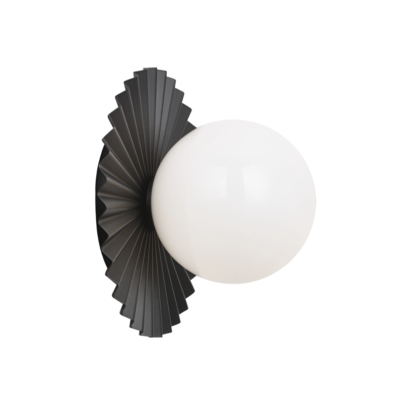 Steel Folded Frame with Opal Glass Globe Flush Mount