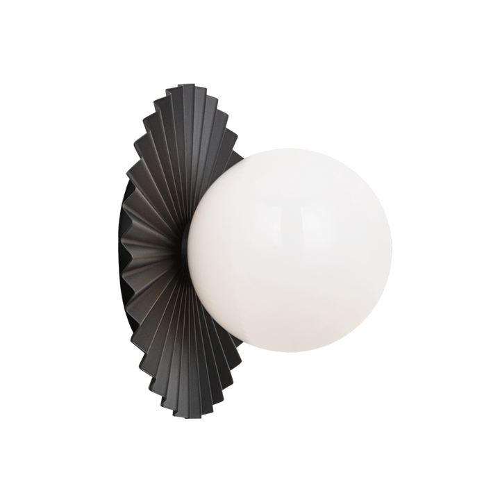 Steel Folded Frame with Opal Glass Globe Flush Mount
