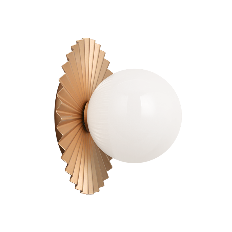 Steel Folded Frame with Opal Glass Globe Flush Mount