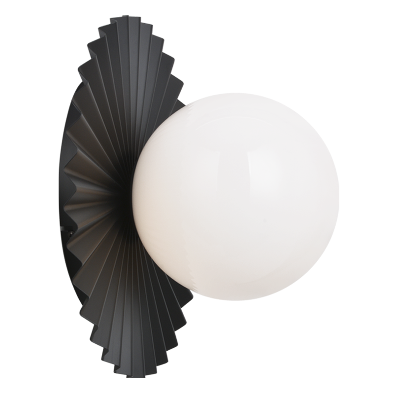Steel Folded Frame with Opal Glass Globe Flush Mount