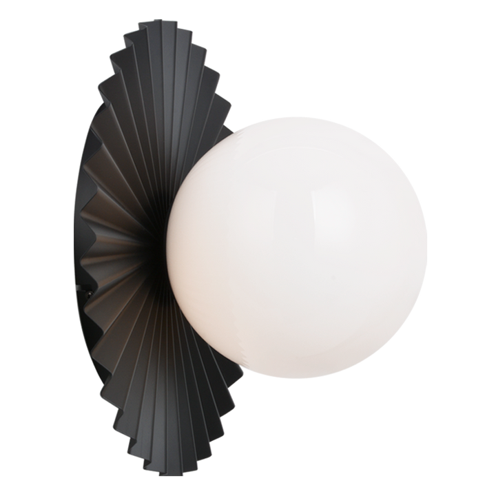 Steel Folded Frame with Opal Glass Globe Flush Mount